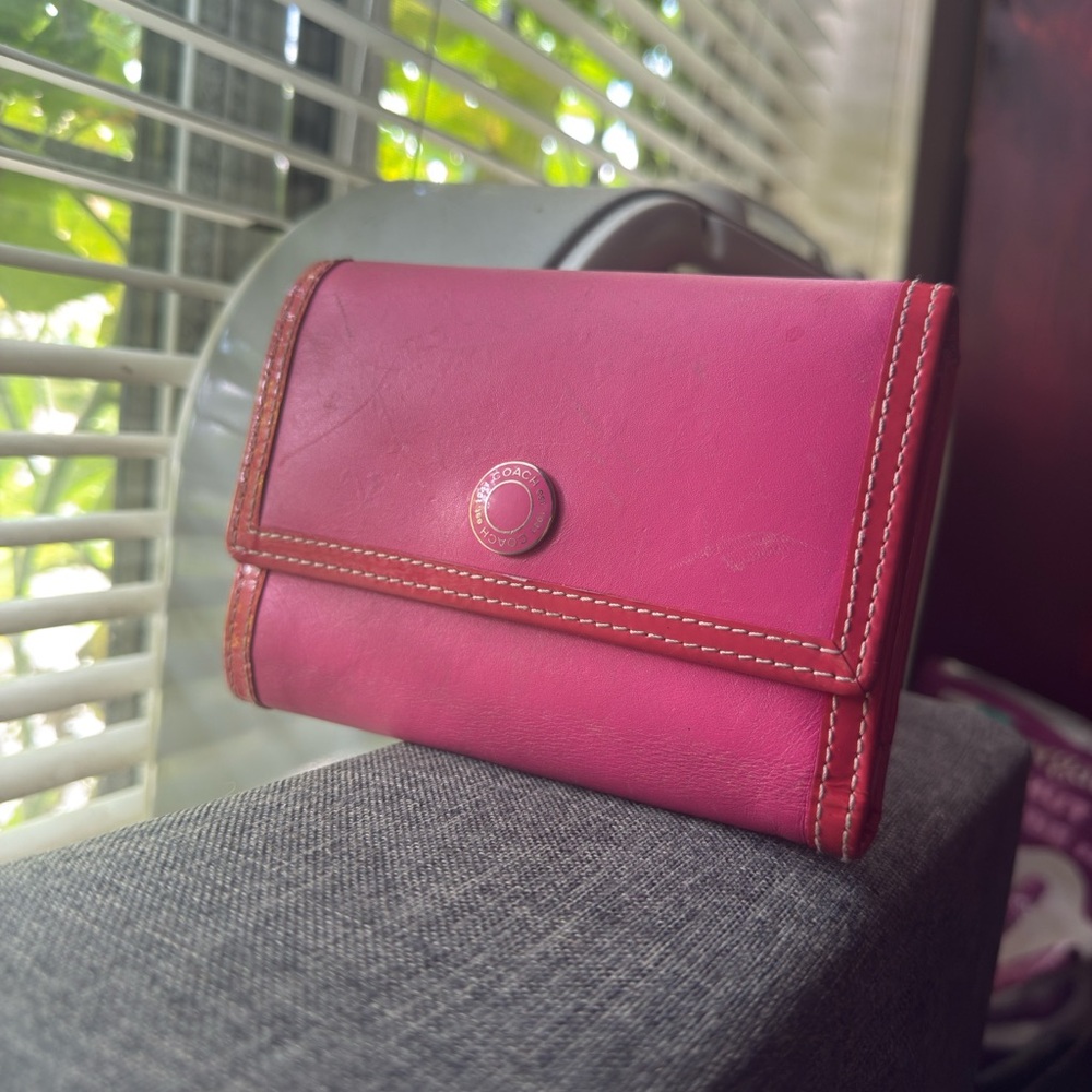 Coach Pink Leather Wallet